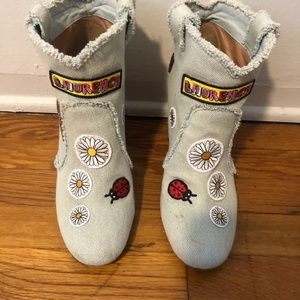 Laurence Decade Denim Patch Boots